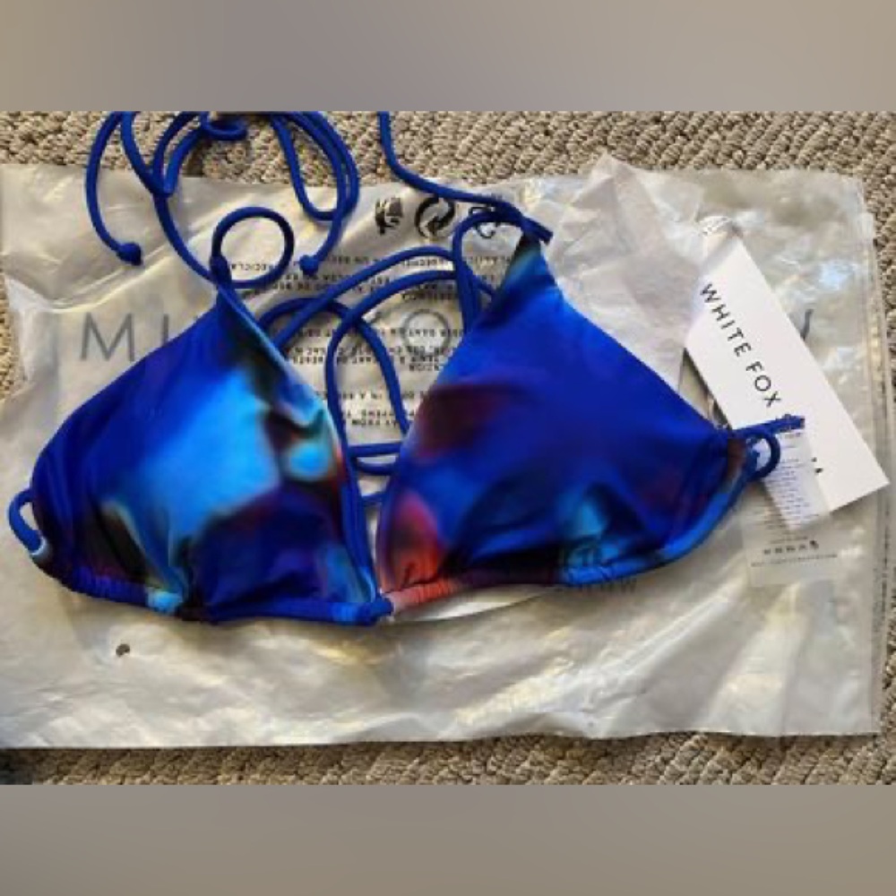 NEW white fox triangle bikini top